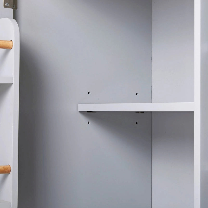 Rolling Kitchen Island with Divider and Internal Storage Rack