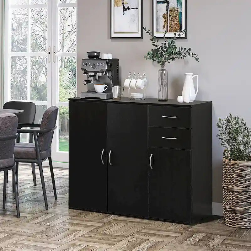 33 Sideboard Buffet Cabinet with Storage, Spacious Table Top, Large Drawers, and Adjustable Shelf - Kitchen Organizer & Storage