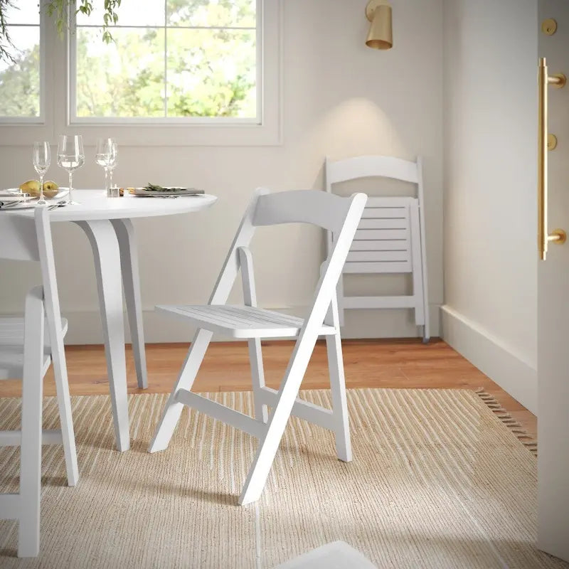 Commercial Grade Solid Wood Portable Folding Dining Chair - 17.5W x 18D x 31.25H