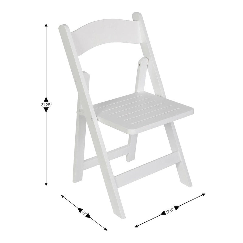 Commercial Grade Solid Wood Portable Folding Dining Chair - 17.5W x 18D x 31.25H