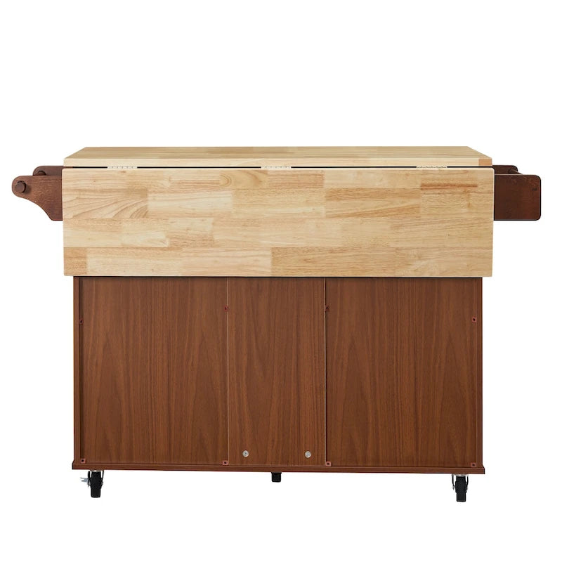 Mobile Kitchen Island Cart With 3 drawers