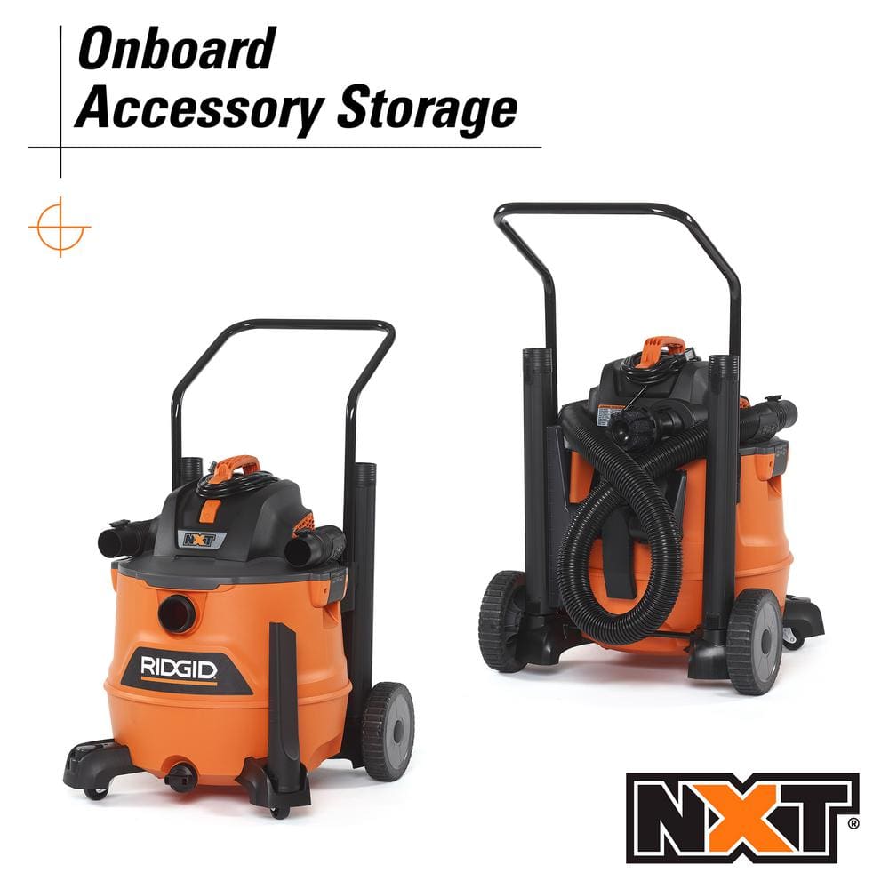 16 Gallon 6.5 Peak HP NXT Wet/Dry Shop Vacuum with Cart, Fine Dust Filter, Locking Hose and Accessories HD1800