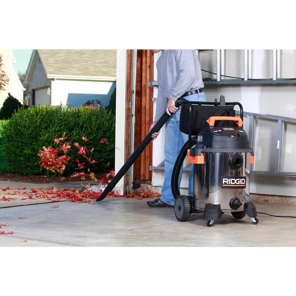 16 Gallon 6.5 Peak HP Stainless Steel Wet/Dry Shop Vacuum with Fine Dust Filter, Locking Hose and Accessories WD1956