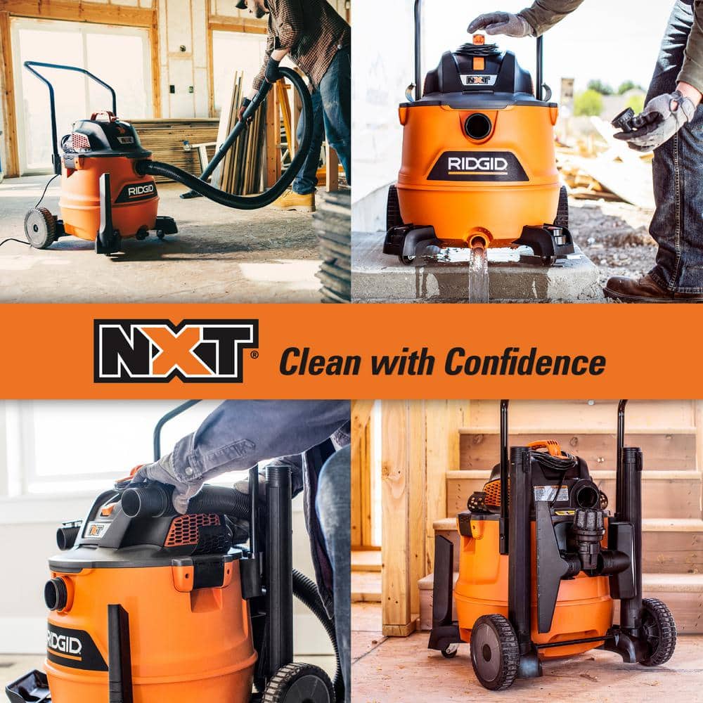 16 Gallon 6.5 Peak HP NXT Wet/Dry Shop Vacuum with Cart, Fine Dust Filter, Locking Hose and Accessories HD1800